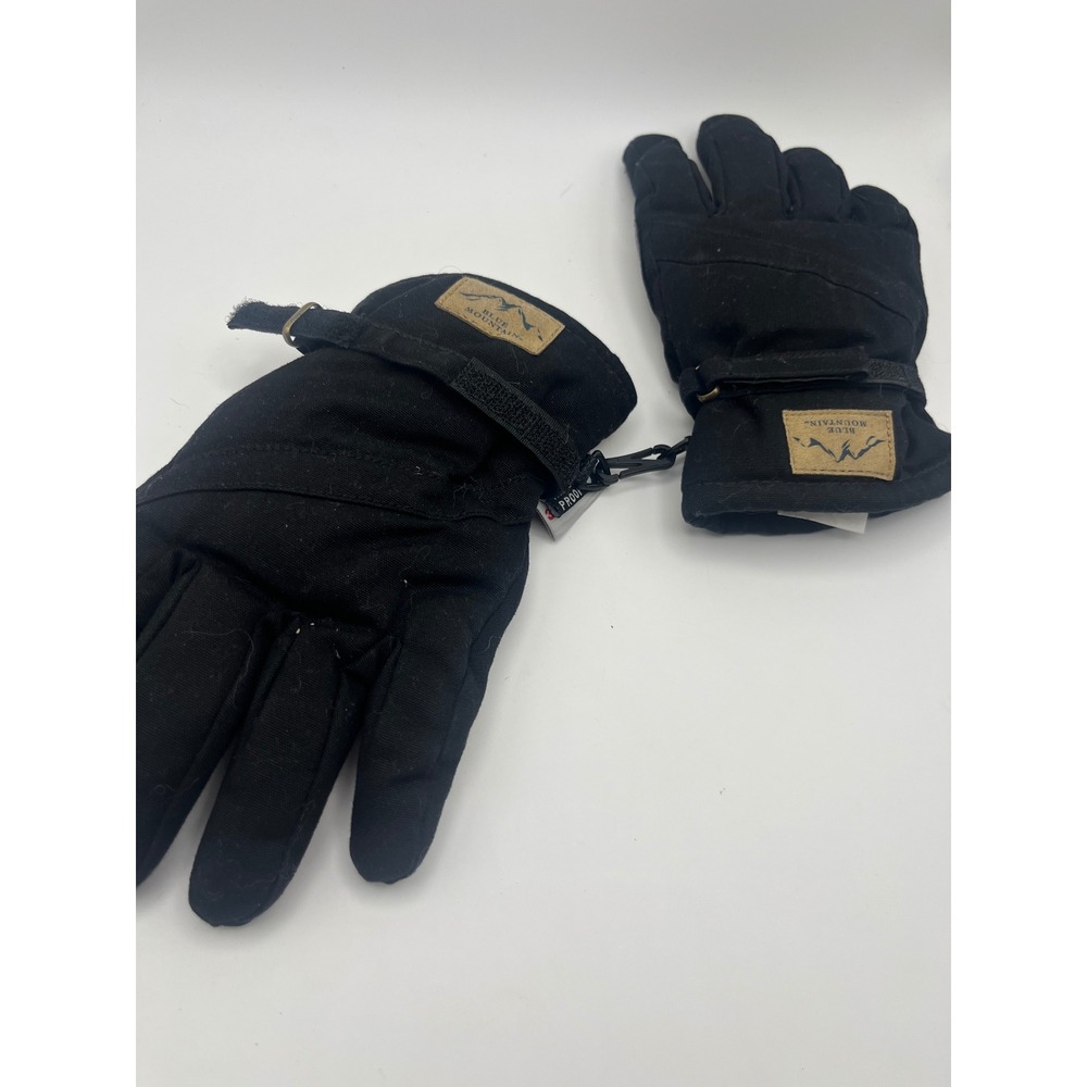 Blue Mountain Youth Large Winter Gloves Black Waterproof Insulated Work BM98100